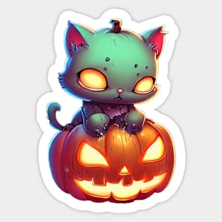 Zombie Cats - Pumpkin Head Sticker